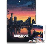 Jigsaw Puzzles 1000 Pieces for Adults Brisbane Australia Cityscape at Night Toy Intellectual Game Improve Memory Anti-Stress Toys Size 50x75cm