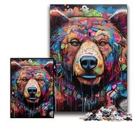 Jigsaw Puzzles 1000 Pieces for Adults Brown Bear Graffiti cardboard Jigsaw Brain Challenge, for Teenagers & Home Decor Size 26x38cm