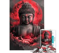 Jigsaw Puzzles 1000 Pieces for Adults Buddha In Red Clouds Jigsaw Anti-Stress Toys Precision Cutting Deal As Gifts for The Whole Family (Size 38x26cm)