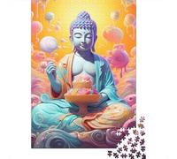 Jigsaw Puzzles 1000 Pieces for Adults Buddha Statue Puzzle for Adults Wooden Board Puzzles Family Decoration 1000pcs (75x50cm)