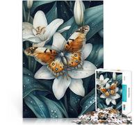 Jigsaw Puzzles 1000 Pieces for Adults Butterfly On Lily Stressabbau-Spielzeug Wunschliste mit dem Weihnachtsmann38x26cm
