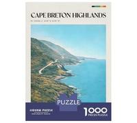 Jigsaw Puzzles 1000 Pieces for Adults Cape Breton Highlands Coastal Road Jigsaw Puzzle Anti-Stress Toys Home Decoration Help The Brain Exercise 52x38cm/1000pcs