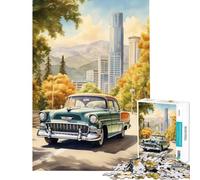 Jigsaw Puzzles 1000 Pieces for Adults Car Watercolor Toys Educational Games Practical Game Learning Educational Gifts Ideas (Size 50x75cm)