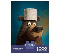 Jigsaw Puzzles 1000 Pieces for Adults Cartoon Bear with Hat Adult Puzzles Relax Games Analysis And Logic Stress Reduction Gifts 70x50cm/1000pcs