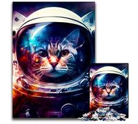 Jigsaw Puzzles 1000 Pieces for Adults Cat Astronaut Jigsaw Puzzles for Adults Perfect DIY Art Decor Or Birthday Gift 1000 PCS(75x50cm)