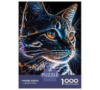 Jigsaw Puzzles 1000 Pieces for Adults Cat Distorted Effect Adult Jigsaw Relax Games Difficult Challenge Help The Brain Exercise 70x50cm/1000pcs