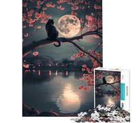 Jigsaw Puzzles 1000 Pieces for Adults Cat Moon Toys Educational Games Practical Game Learning Educational Gifts Ideas (Size 50x75cm)