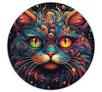 Jigsaw Puzzles 1000 Pieces for Adults Cat Round Puzzles Challenging Brain Teaser for Teenagers,Perfect for Home Decor Or Gift 67.5x67.5cm