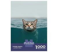 Jigsaw Puzzles 1000 Pieces for Adults Cat Swimming in Water Puzzles for Adults Fun Games Improve Memory Deal As Gifts for The Whole Family 70x50cm/1000pcs
