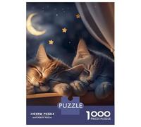 Jigsaw Puzzles 1000 Pieces for Adults Cats in Moonlight V2 Puzzle for Adults Hands-on Game Improve Memory Deal As Gifts for The Whole Family 52x38cm/1000pcs