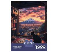 Jigsaw Puzzles 1000 Pieces for Adults Cat's View of Mount Fuji -2 Jigsaw for Adults Fun Games Presents for Women Help The Brain Exercise 70x50cm/1000pcs