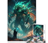 Jigsaw Puzzles 1000 Pieces for Adults Celestial Titan Versus The Wizard Educational Toy Great Gifts And Toys Practical Game with Matching Poster And Trivia Sheet Size 38x52cm