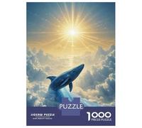 Jigsaw Puzzles 1000 Pieces for Adults Celestial Whale Rising Toward The Sun Puzzles for Adults DIY Toys Home Decoration Help The Brain Exercise 70x50cm/1000pcs