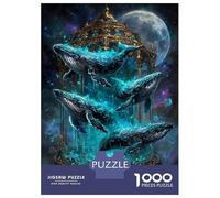 Jigsaw Puzzles 1000 Pieces for Adults Celestial Whales in Golden Cage Jigsaw for Adults Anti-Stress Toys Birthday Present Stress Reduction Gifts 70x50cm/1000pcs