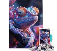 Jigsaw Puzzles 1000 Pieces for Adults Chameleon Close-Up Adult Jigsaw Relaxing Games Difficult Challenge Stress Reduction Gifts (Size 38x26cm)