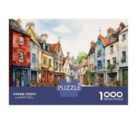 Jigsaw Puzzles 1000 Pieces for Adults Charming European Village Scene Puzzles for Adults Fun Games Improve Memory Deal As Gifts for The Whole Family 70x50cm/1000pcs