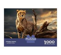 Jigsaw Puzzles 1000 Pieces for Adults Cheetah on Tree Branch Jigsaw Puzzle Relax Games Precision Cutting Unique Birthday And Gifts 38x26cm/1000pcs