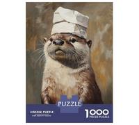 Jigsaw Puzzles 1000 Pieces for Adults Chef Otter Portrait Puzzles for Adults Fun Games Improve Memory Deal As Gifts for The Whole Family 52x38cm/1000pcs