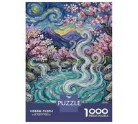 Jigsaw Puzzles 1000 Pieces for Adults Cherry Blossom Hot Spring Painting Puzzle for Adults Toy Wall Decor Hand Speed Race Stress Reduction Gifts 38x26cm/1000pcs