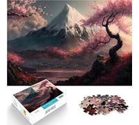 Jigsaw Puzzles 1000 Pieces for Adults “cherry blossom japan fuji” Made of wood，for and from 14 years and over Toys Educational Games Antistress Fun activities at home, birthday gifts。