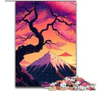Jigsaw Puzzles 1000 Pieces for Adults Cherry Blossom Mount Fuji 1000Pc Adults Jigsaw Puzzle Family Activity Game, Home Decor Wall Art size : 50x75cm