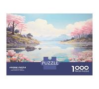 Jigsaw Puzzles 1000 Pieces for Adults Cherry Blossom Serenity Landscape Jigsaw Puzzle Relax Games Precision Cutting Unique Birthday And Gifts 38x26cm/1000pcs