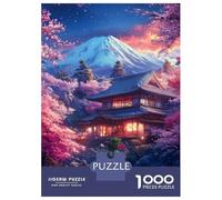Jigsaw Puzzles 1000 Pieces for Adults Cherry Blossom Temple-9 Puzzles for Adults Fun Games Improve Memory Deal As Gifts for The Whole Family 38x26cm/1000pcs