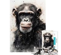 Jigsaw Puzzles 1000 Pieces for Adults Chimpanzee Primate Majesty Relaxing Games Learning Educational Toys Secret Santa Gifts Family Activities (size 38x52cm)