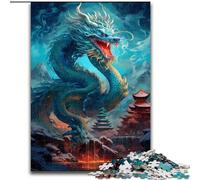 Jigsaw Puzzles 1000 Pieces for Adults Chinese Dragon Made of Wood, Making It A Great Gift for Family Fun 50x75cm for Holidays, Birthdays, And Family Game Nights