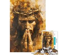 Jigsaw Puzzles 1000 Pieces for Adults Christ with Crown of Thorn Difficult And Challenge Difficult Hard Educational Toy for 14+ Puzzle Game Offered (50x75cm)