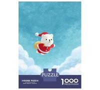 Jigsaw Puzzles 1000 Pieces for Adults Christmas Bear Flying in The Sky Puzzle for Adults Family Game Wall Decoration for Birthday, Chrismas 38x26cm/1000pcs