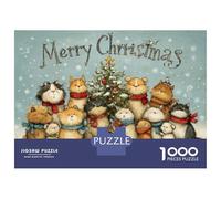 Jigsaw Puzzles 1000 Pieces for Adults Christmas Cats Greeting Card Adult Puzzles Toy Wall Decor But Fun And Humorous Help The Brain Exercise 70x50cm/1000pcs