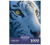 Jigsaw Puzzles 1000 Pieces for Adults Close-up of A White Tiger Face Jigsaws for Adults Fun Games Stress Reliever Help The Brain Exercise 70x50cm/1000pcs
