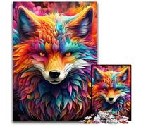 Jigsaw Puzzles 1000 Pieces for Adults Colorful Art Fox cardboard Jigsaw Puzzles Brain Challenge Game for Teenagers & Family Interaction 26X38CM/10.23x14.96inch