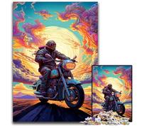 Jigsaw Puzzles 1000 Pieces for Adults Colorful Art Motorcycle Wooden Jigsaw Puzzles Brain Challenge Game for Teenagers & Family Interaction 50x75CM/19.68x29.52inch