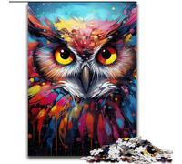 Jigsaw Puzzles 1000 Pieces for Adults Colorful Art Owl 1000Pc Adults Jigsaw Puzzle Family Activity Game, Home Decor Wall Art size : 50x75cm