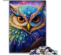 Jigsaw Puzzles 1000 Pieces for Adults Colorful Art Owl 1000Pc Adults Jigsaw Puzzle Family Activity Game, Home Decor Wall Art size : 26x38cm