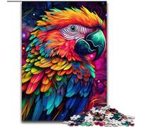 Jigsaw Puzzles 1000 Pieces for Adults Colorful Art Parrot Made of Wood, Fun Present & Activity for Home 50x75cm Birthday Party for Men Women