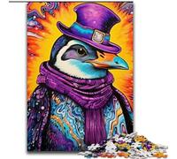 Jigsaw Puzzles 1000 Pieces for Adults Colorful Art Penguin Jigsaw Puzzle Made of cardboard,Perfect for Halloween, Christmas, Birthday Gift 1000pcs(26x38cm)