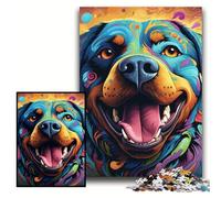 Jigsaw Puzzles 1000 Pieces for Adults Colorful Art Rottweiler 1000 Piece Jigsaw Develops Hand-Eye Coordination Skills, Perfect for Birthday Gifts Size 50x75cm