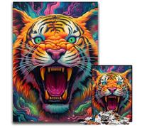 Jigsaw Puzzles 1000 Pieces for Adults Colorful Art Tiger cardboard Jigsaw Puzzles Brain Challenge Game for Teenagers & Family Interaction 26X38CM/10.23x14.96inch