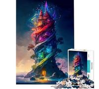 Jigsaw Puzzles 1000 Pieces for Adults Colorful Castle The Glass Help The Brain Exercise Family Activities Relax Games for Age 14+ Game (50x75cm)
