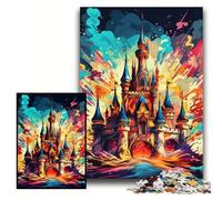 Jigsaw Puzzles 1000 Pieces for Adults Colorful Castle Wooden Jigsaw Brain Challenge, for Teenagers & Home Decor Size 50x75cm