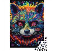 Jigsaw Puzzles 1000 Pieces for Adults Colorful Cute Raccoon Puzzle for Adults Woodenboard Puzzles Family Fun Jigsaws Puzzles 1000pcs (75x50cm)