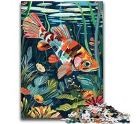 Jigsaw Puzzles 1000 Pieces for Adults Colorful Fish in Underwater Garden Difficult Hard Brain Teaser Game Secret Santa Gifts 50x75cm