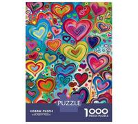 Jigsaw Puzzles 1000 Pieces for Adults Colorful Heart Art Print Adult Puzzles Relaxing Games But Fun And Humorous for Birthday, Chrismas 38x26cm/1000pcs