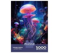 Jigsaw Puzzles 1000 Pieces for Adults Colorful Jellyfish Art Print Jigsaws for Adults Family Games Stress Reliever Stress Reduction Gifts 70x50cm/1000pcs