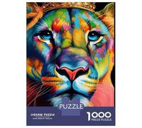 Jigsaw Puzzles 1000 Pieces for Adults Colorful Lioness Animals Adult Jigsaw Hands-on Game Difficult Hard Unique Birthday And Gifts 52x38cm/1000pcs
