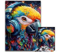 Jigsaw Puzzles 1000 Pieces for Adults Colorful Parrot Wooden Jigsaw Puzzles Brain Challenge Game for Teenagers & Family Interaction 50x75CM/19.68x29.52inch