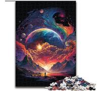 Jigsaw Puzzles 1000 Pieces for Adults Colorful Planet Exploding Made of Wood, Making It A Great Gift for Family Fun 50x75cm for Holidays, Birthdays, And Family Game Nights
